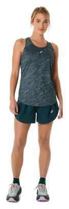 Asics Women's Road All Over Print Tank Green/Pink