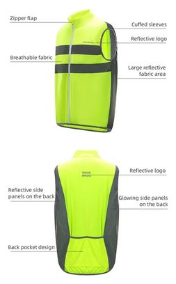 Gilet Réfléchissant en Polyester Veste de Sécurité Nocturne