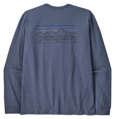 Maglietta a maniche lunghe Patagonia P-6 Logo Responsibili-Tee Blu Uomo
