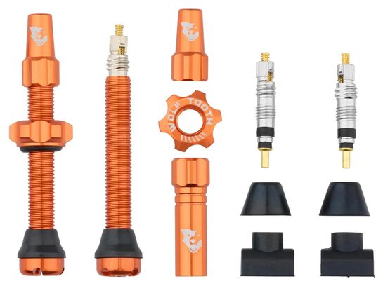 Wolf Tooth Presta Tubeless Valve Kit, Orange