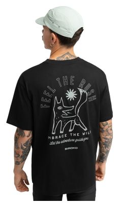 T-shirt ample manches courtes cyclotourisme homme Cyclisme Rush Black Noir