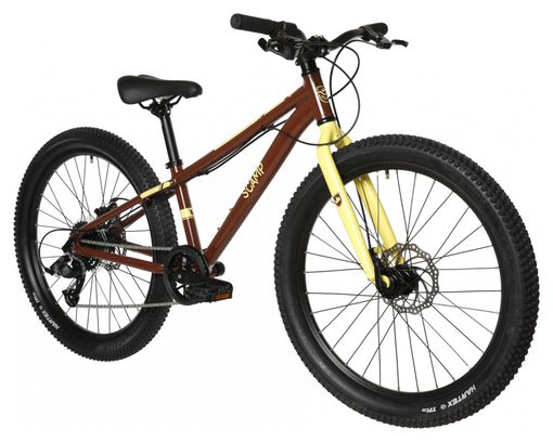 Bicicleta de montaña infantil Scamp HighFox microSHIFT Mezzo 8V 24'' Marrón Amarillo