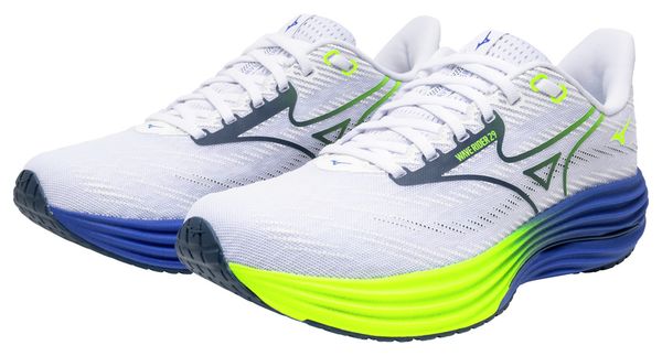 Chaussures Running Mizuno Wave Rider 29 Blanc/Bleu/Jaune Homme