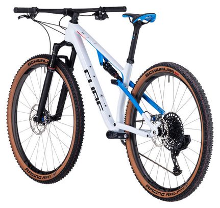 Cube AMS Zero99 C:68X SLX 29 Full Suspension MTB Sram GX Eagle AXS 12S 29'' Teamline White Blue 2023