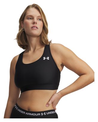 Under Armour HeatGear Moderate Support Sports Bra for Women, Black