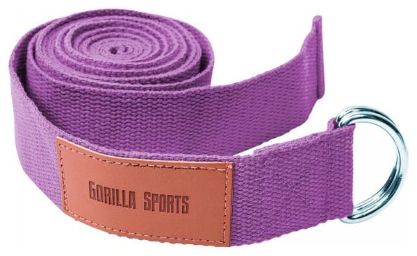 Sangle de Yoga 100% coton - Sangle pour étirements - Fermetures en métal - 11 coloris - Couleur : VIOLET
