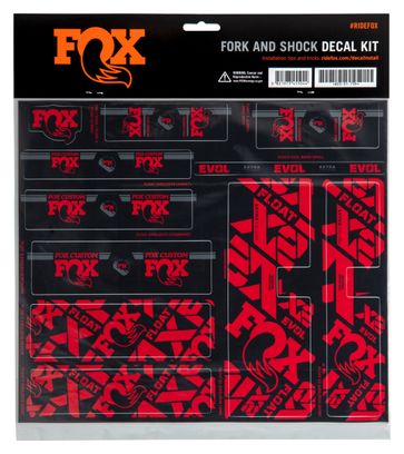 Kit de adhesivos para horquilla y amortiguador Fox Racing Shox Rojo