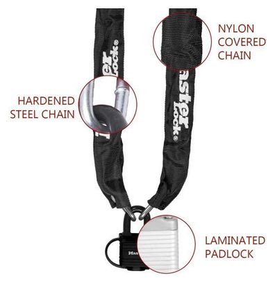 Chaîne Antivol Vélo avec Cadenas à Clé - Clé - 90 cm Chaîne 8390EURDPRO