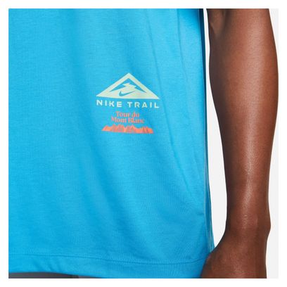 Maillot manches courtes Nike Dri-Fit Trail Mont-Blanc Bleu