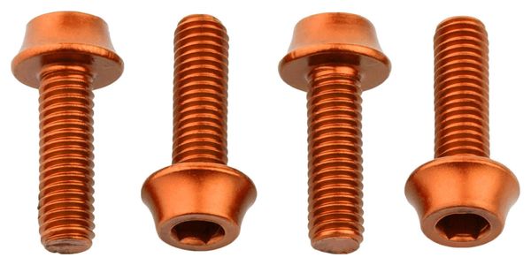 Wolf Tooth Water Bottle Cage Bolts (x4) M5x15 mm Orange