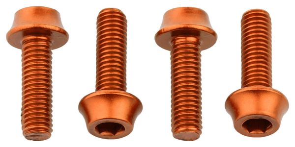 Wolf Tooth Schrauben für Flaschenhalter (x4) M5x15 mm Orange