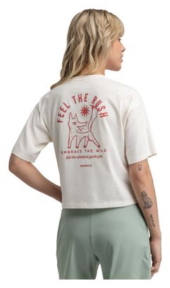T-shirt ample manches courtes cyclotourisme femme Cyclisme Feel Sand Beige