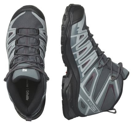 Salomon X Ultra Pioneer Mid GTX Women's Hiking Shoes Grey Blue