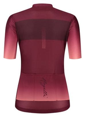 Maillot Manches Courtes Velo Rogelli Dawn - Femme - Bourgogne/Corail