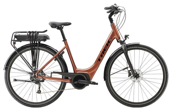 Vélo de Ville Électrique Trek Verve+ 1 Lowstep Shimano Tourney/Altus 8V 300 Wh Orange Foncé 2023