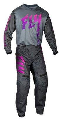 Fly Racing Fly F-16 Children's Pants Grey / Charcoal / Pink
