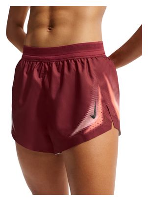 Pantaloncini Nike AeroSwift con spacco, rossi, da donna