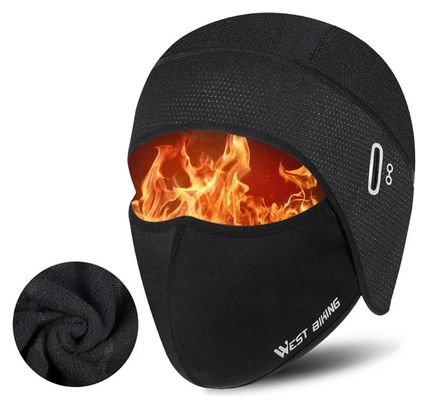 Bonnet d'Hiver Balaclava Polaire Thermique Coupe Vent noir