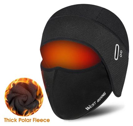 Bonnet d'Hiver Balaclava Polaire Thermique Coupe Vent noir