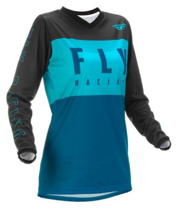 Fly Racing F-16 Damen Langarmtrikot Blau / Schwarz