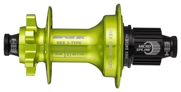 Spank HEX J-Type E-Plus 102T / Boost Rear Hub 12x148 / 32 Holes Green