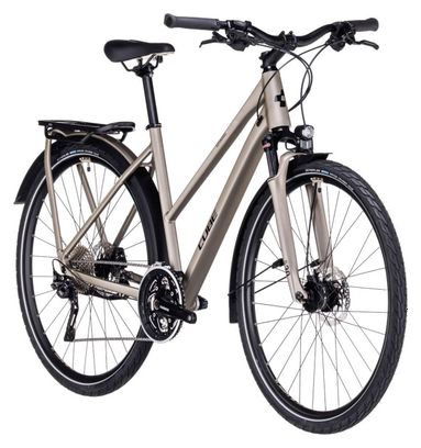 Cube Kathmandu Pro Trapeze Trekking Bike Shimano Deore/XT 10S 700 mm Flash Stone Beige Grey 2023