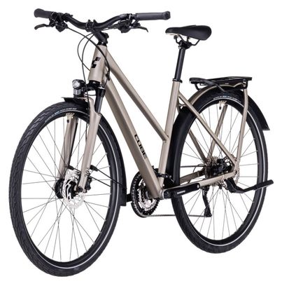 Cube Kathmandu Pro Trapeze Trekking Bike Shimano Deore/XT 10S 700 mm Flash Stone Beige Grey 2023