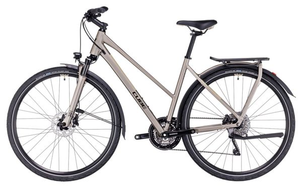 Cube Kathmandu Pro Trapeze Trekking Bike Shimano Deore/XT 10S 700 mm Flash Stone Beige Grey 2023