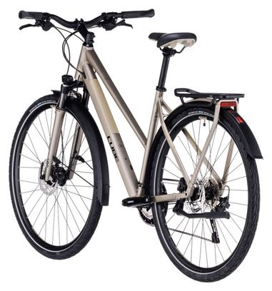Cube Katmandú Pro Trapeze Bicicleta de Trekking Shimano Deore/XT 10S 700 mm Flash Piedra Beige Gris 2023