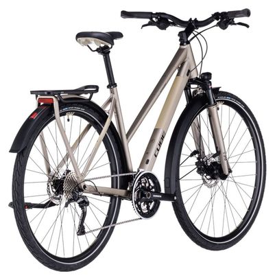 Cube Kathmandu Pro Trapeze Trekking Bike Shimano Deore/XT 10S 700 mm Flash Stone Beige Grey 2023