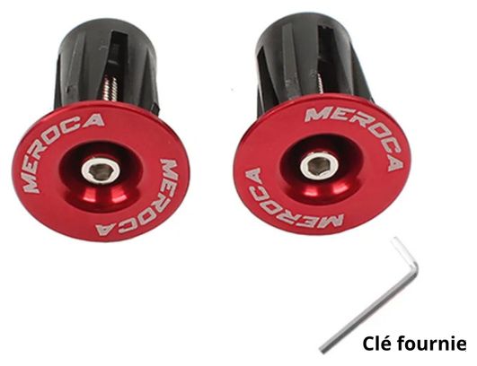 Bouchons de cintre vélo – 22 à 24 mm – Vis M4 – Rouge