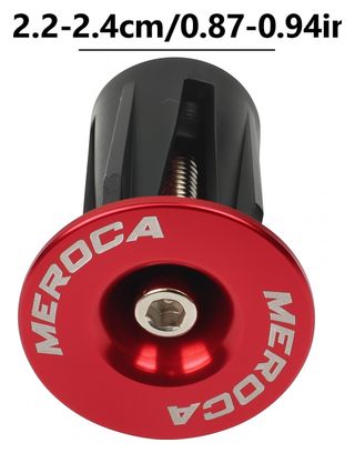 Bouchons de cintre vélo – 22 à 24 mm – Vis M4 – Rouge