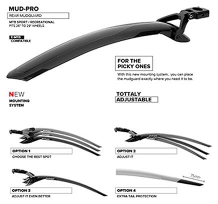 garde-boue arrière Mud Pro 26/29 pouces noir