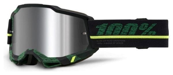 100% Accuri Mask 2 Green / Silver Mirror Lenses