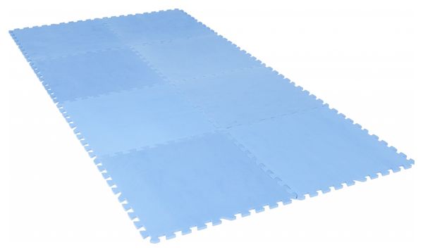 8 dalles carrées de protection - 1 2 cm d'épaisseur - Coloris : Noir  Rouge  Gris  Bleu  Bois foncé  Bois clair  Gazon - Couleur : BLEU