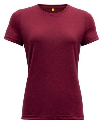 Damen Kurzarm T-Shirt Devold Eika Merino 150 Violett