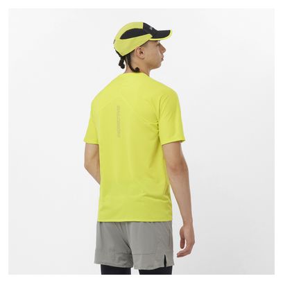 Salomon Sense Aero GFX Geel Korte Mouw T-shirt