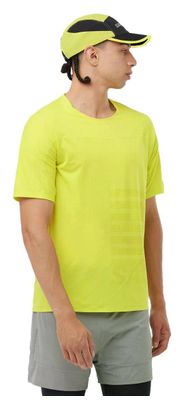 Maillot manches courtes Salomon Sense Aero Graphic Jaune Homme