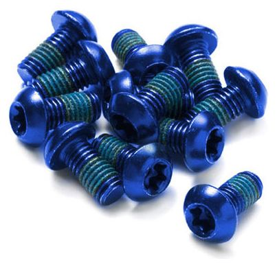 Kit de 12 Vis de Disque Reverse Acier M5 x 10mm Bleu