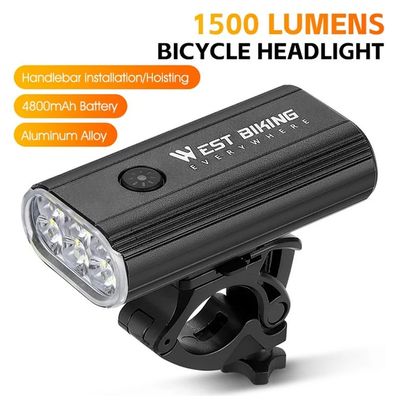 Lampe de guidon de vélo haute puissance 1500 Lumen  5 modes étanche