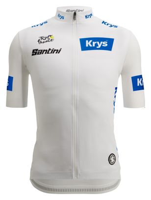 Santini Best Young Tour de France 2025 Jersey met korte mouwen Wit