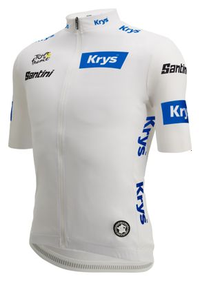 Santini Best Young Tour de France 2025 Jersey met korte mouwen Wit