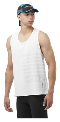 Camiseta de tirantes para hombre Salomon Sense Aero Graphic Blanca