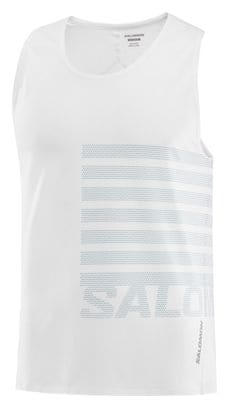 Camiseta de tirantes para hombre Salomon Sense Aero Graphic Blanca