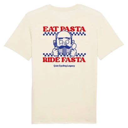 T-Shirt Unisex Çois 'Eat Pasta Ride Fasta' Beige