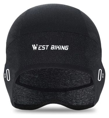 Bonnet d'Eté Refroidissant en Soie Glacée Noir/Gris