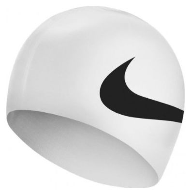 Gorra de natación Nike Swim Big Swoosh blanco
