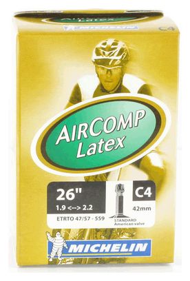 Michelin C4 AirComp Latex MTB Bike Tube 26x1.90 - 26x2.20 Schrader