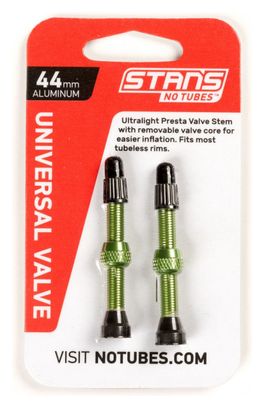 Stan's NoTubes - Paire de valves  Universal  Al  Presta 44mm  Green