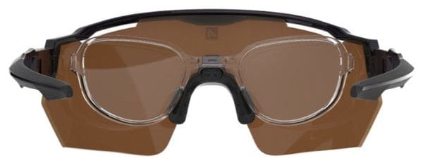 AZR Race RX Brillen-Set Schwarz lackiert / Wasserabweisendes Visier Gold + Farblos